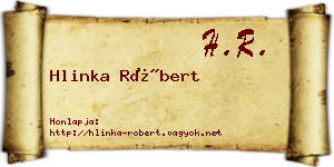 Hlinka Róbert névjegykártya